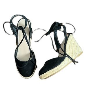 ASOS BLACK ESPADRILLE WEDGES